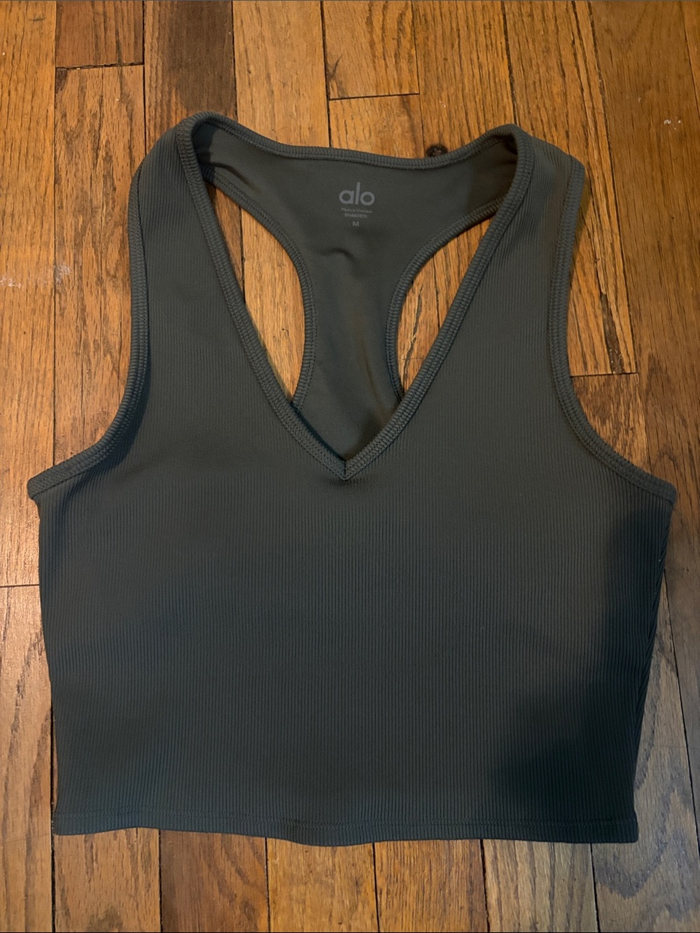 ALO Yoga Ribbed Racerback Crop Tank - Olive